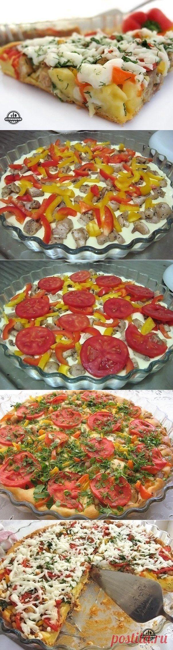 ОТКРЫТЫЙ ПИРОГ С КУРИЦЕЙ И БОЛГАРСКИМ ПЕРЦЕМ