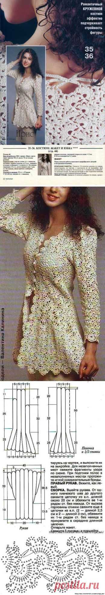 Irish crochet &: JACKET + SKIRT. Костюм