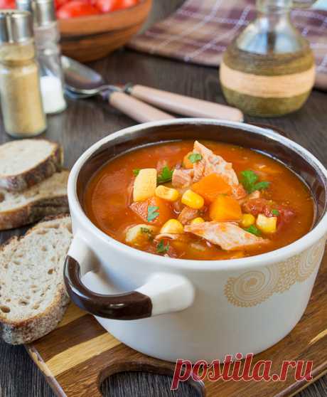 ТОМАТНЫЙ СУП С ТЫКВОЙ И КУРИЦЕЙ