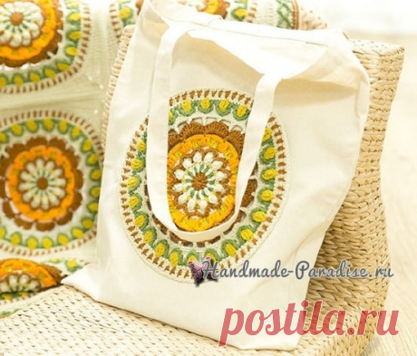 Плед крючком мотивами «мандала». Схемы - Handmade-Paradise