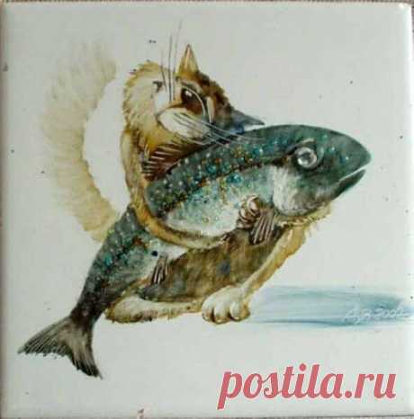 У них все, как у людей | Коты художника Анатолия Ярышкина | "Позитив красок" Дарьи Орловой | Дзен