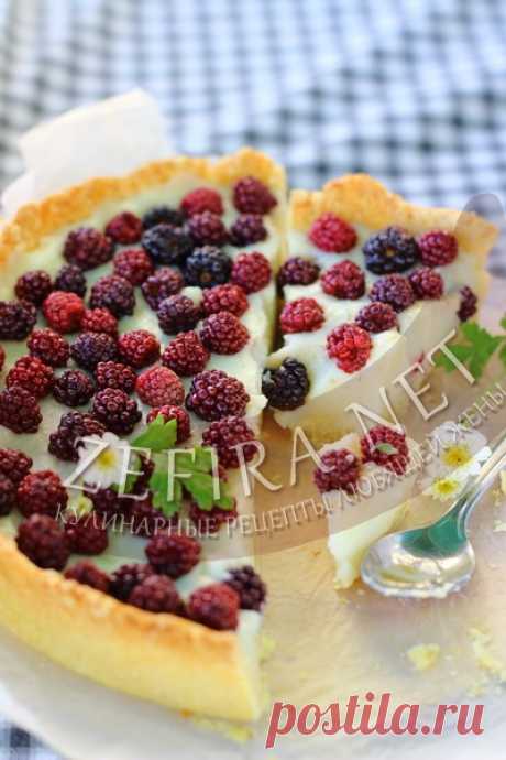 Песочный пирог с ежевикой и заварным кремом - домашние рецепты с фото