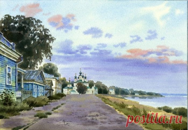 Городок в живописи Ольги ИВЛЕВОЙ