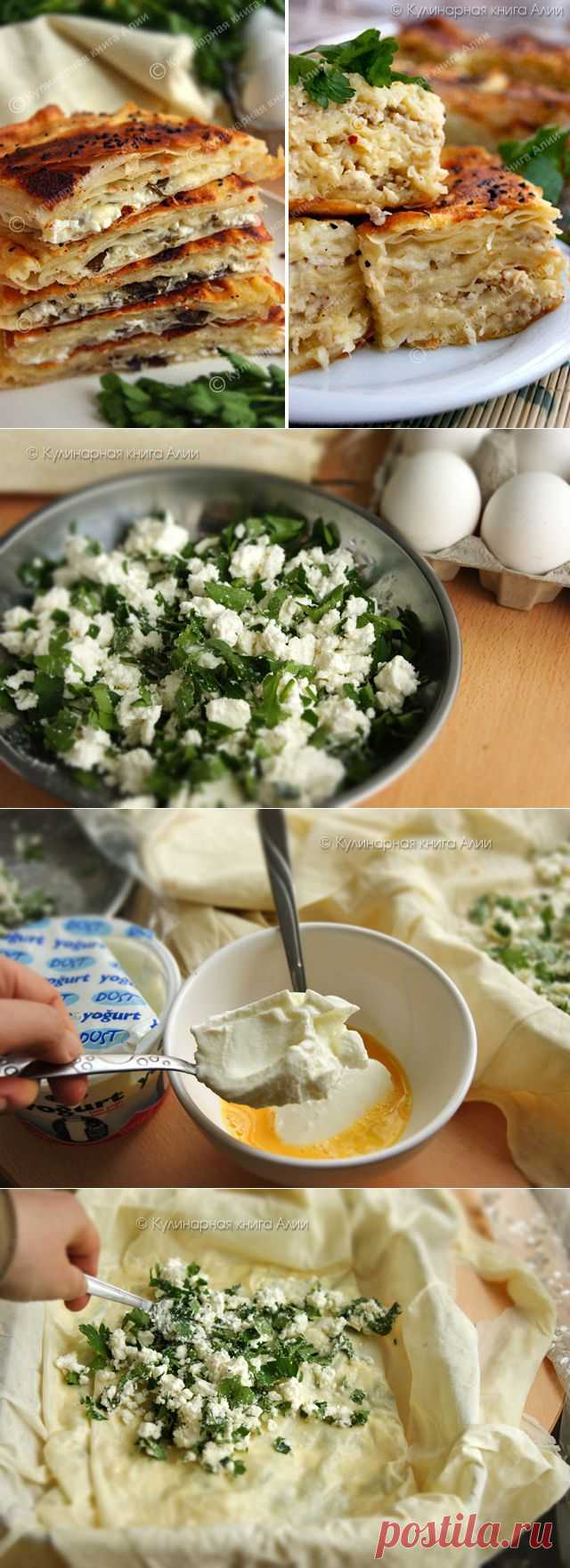 Börek с сыром и с фаршем (турецкая кухня).