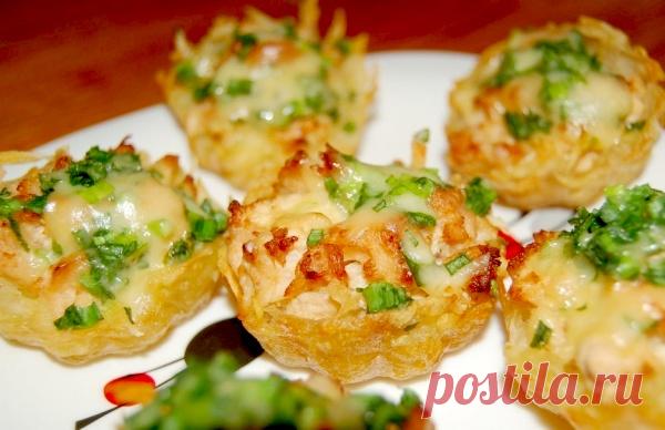 Тарталетки из картофеля с начинкой