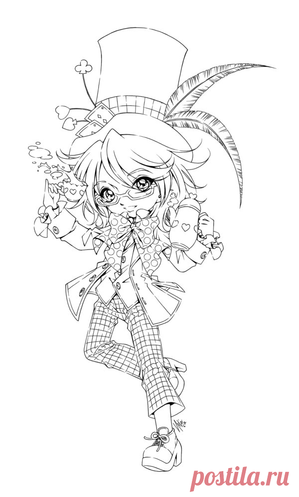 the mad hatter... this is commissioned to me by she wanted me to draw her daughter as the mad hatter... actually i have posted this before (for like a few minutes) when i suddenly realized that there is a huge flaw ...