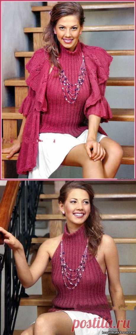 Розовый вязаный комплект - юбки.костюмы. - вязание спицами для женщин. - Каталог файлов - вязание-это модно.