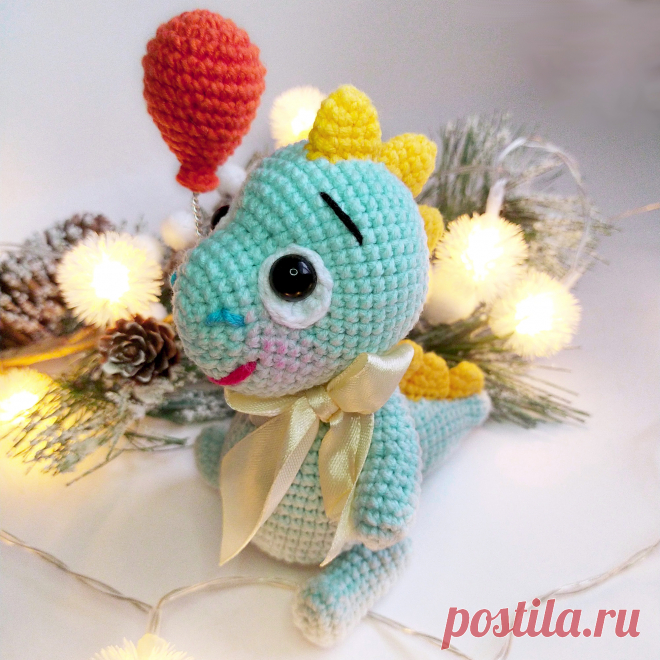 PDF Малыш Дино крючком. FREE crochet pattern; Аmigurumi animal patterns. Амигуруми схемы и описания на русском. Вязаные игрушки и поделки своими руками #amimore - динозавр, динозаврик.