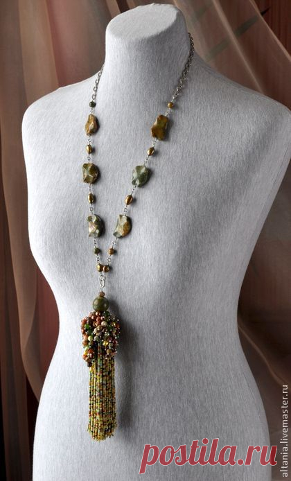 "Через край" - колье-подвес. Handmade