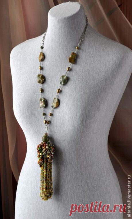 "Через край" - колье-подвес. Handmade