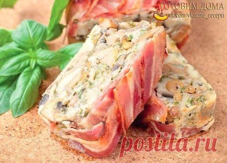 Террин с ветчиной и грибами