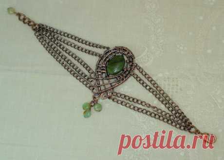 Moroccan Style Bracelet Green Marble Opal от JanetMarieJewelry