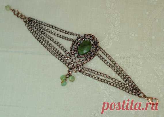 Moroccan Style Bracelet Green Marble Opal от JanetMarieJewelry