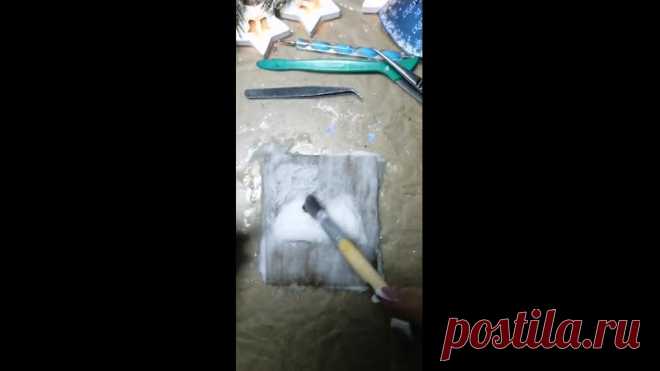 МК Юлии Глуховой открытка из ваты 