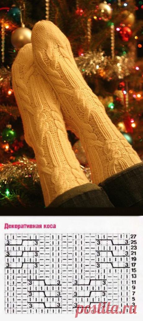 Узор для красивых носков спицами