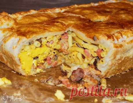 Тимбалло с макаронами. Ингредиенты: паста, куриное филе, куриная печень