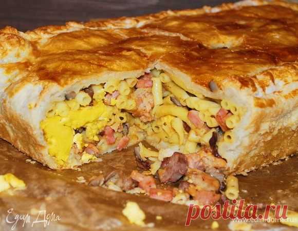 Тимбалло с макаронами. Ингредиенты: паста, куриное филе, куриная печень