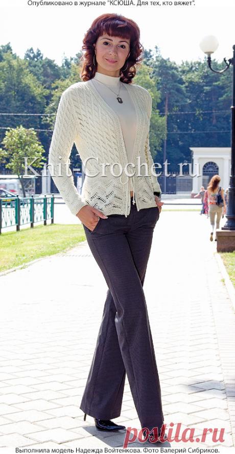 Ажурный жакет на спицах. - Жакеты женские на спицах - Вязание спицами - Каталог статей - Вязание спицами и крючком