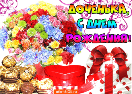 Открытка с днем рождения дочери от мамы- Скачать бесплатно на otkritkiok.ru