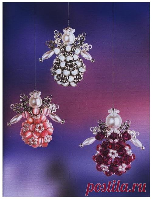 Ангелы из бисера и бусин. Подборка схем № 2 Новогодние изделия – Бисерок