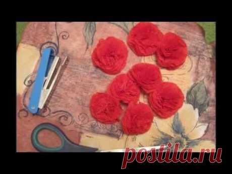 Букет роз из салфеток. Мастер-класс &quot;Как сделать букет роз из салфеток&quot; - YouTube