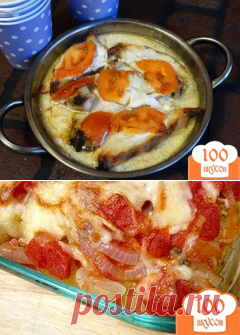 Рыба запеченная с помидорами и сметаной - пошаговый рецепт с фото - для духовки.