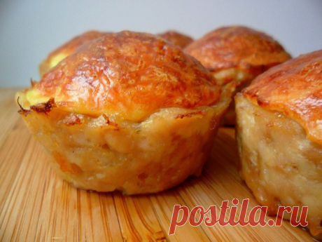 Куриные кексы с сырной начинкой (без муки).