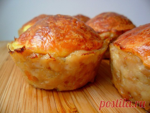 Куриные кексы с сырной начинкой (без муки).