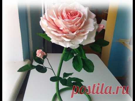 Интерьерная роза из фоамирана своими руками мастер класс