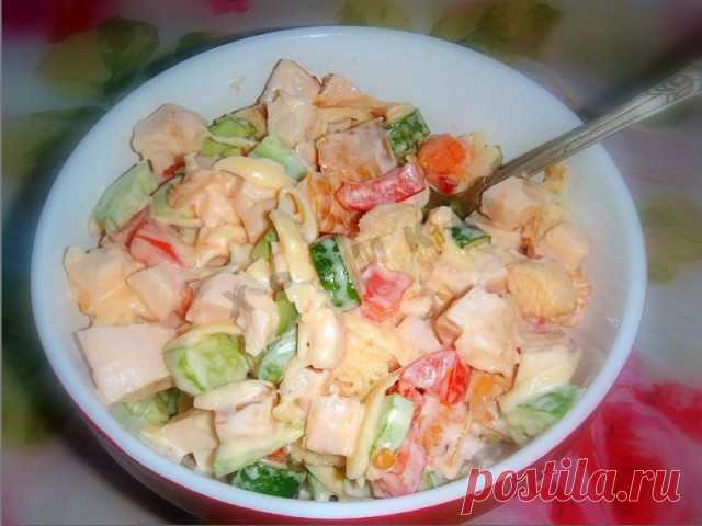 Салат Малибу с копченой курицей рецепт с фото пошагово - 1000.menu