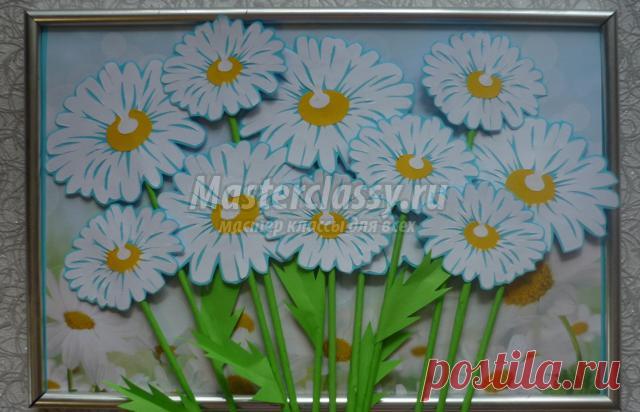 Панно в технике ажурного вырезания. Белые ромашки. Мастер-класс