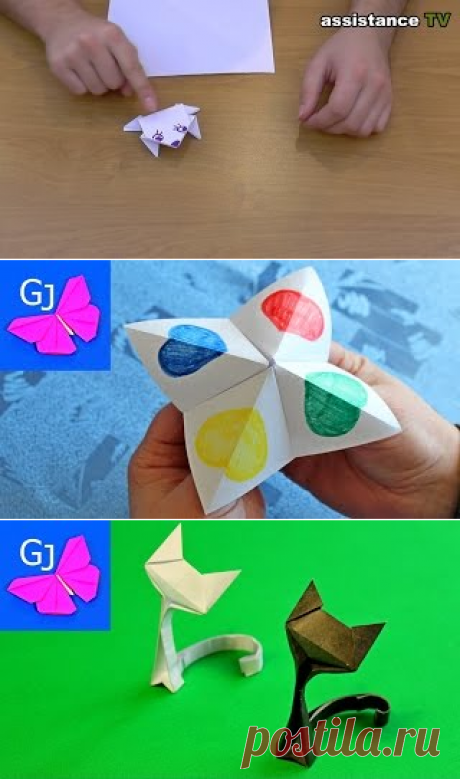 Урок оригами из бумаги для детей и начинающих Видео схема Кораблик. Origami &quot;Ship&quot;. Уроки вязания на видео