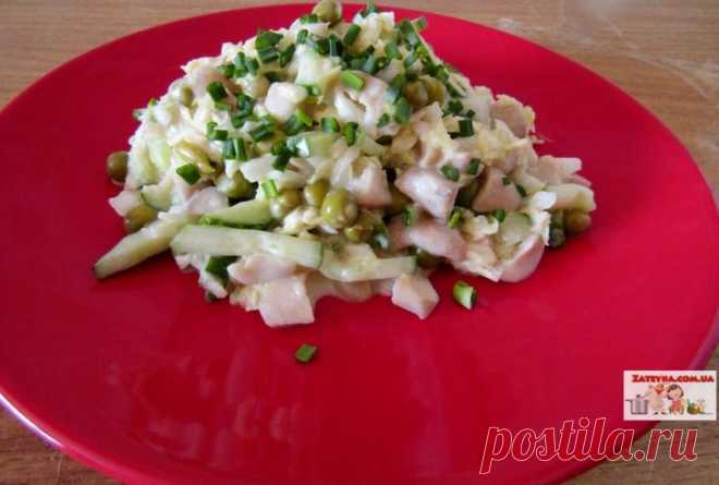Постный салат с пекинской капустой и грибами