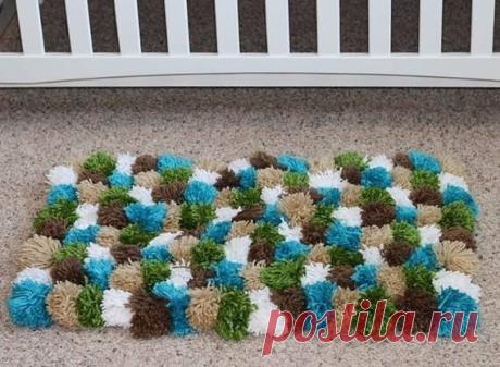 Ковер из помпонов, все очень просто