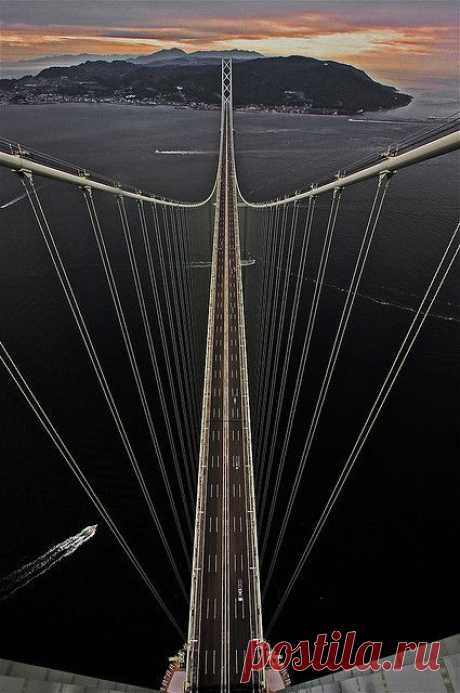 Akashi-Kaikyō Bridge, Japan /// #travel #wanderlust | Pinterest • Всемирный каталог идей