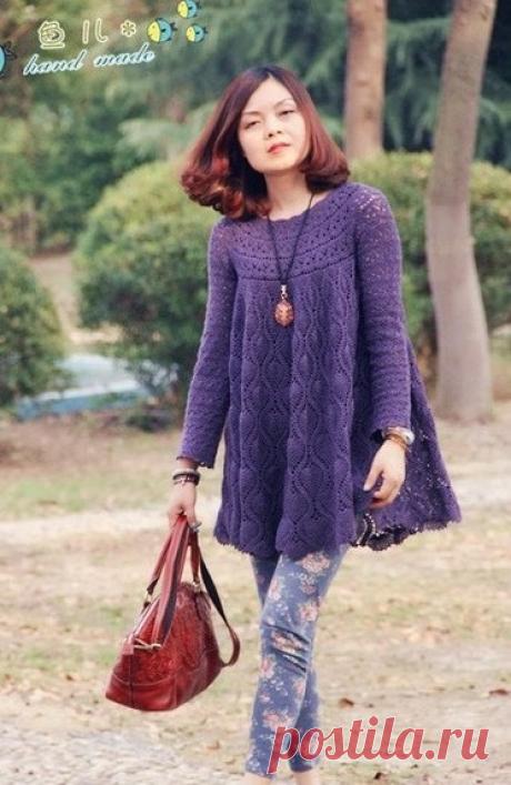 Узоры для туники-разлетайки крючком