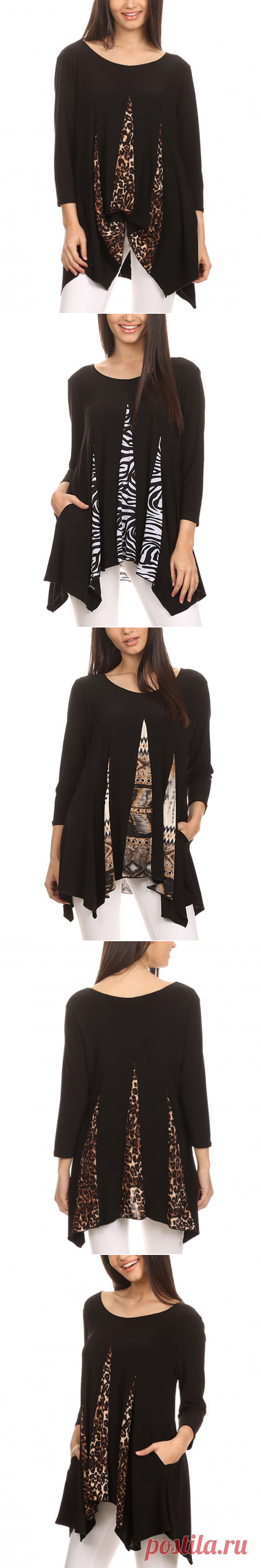 Karen T. Design Black & Brown Leopard Handkerchief Tunic - Plus Too | zulily