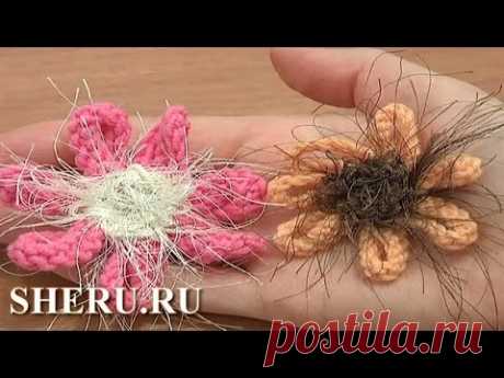 Knitted Flower Pattern  Урок 6  Вязаные цветы на спицах