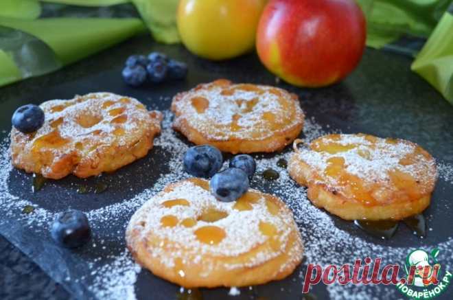 Яблоки в пивном кляре Кулинарный рецепт