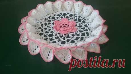 Салфетка объемная крючком/ Crochet napkin