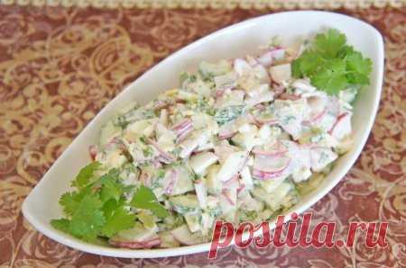 Салат из редиса, огурцов и сыра / Вкусные обнимашки