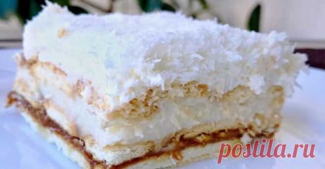 Восхитительный торт «Рафаэлло» со сгущенкой без выпечки! | Таки Вкусно