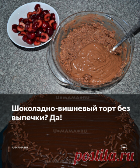 Шоколадно-вишневый торт без выпечки? Да! | U-mama.ru | Яндекс Дзен