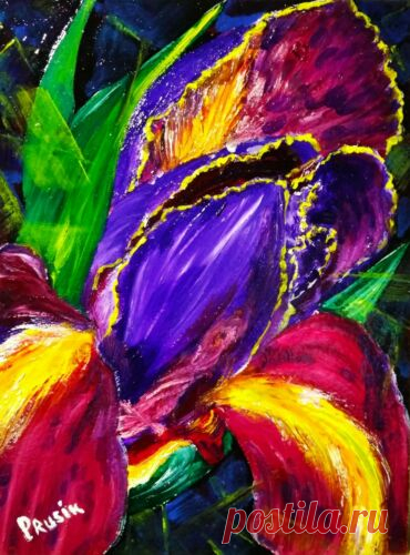 Моя работа маслом на художественном картоне (худ. Любовь Прусик) painting oil original handmade Mysterious ultramarine 7.8x5.9 inch | eBay