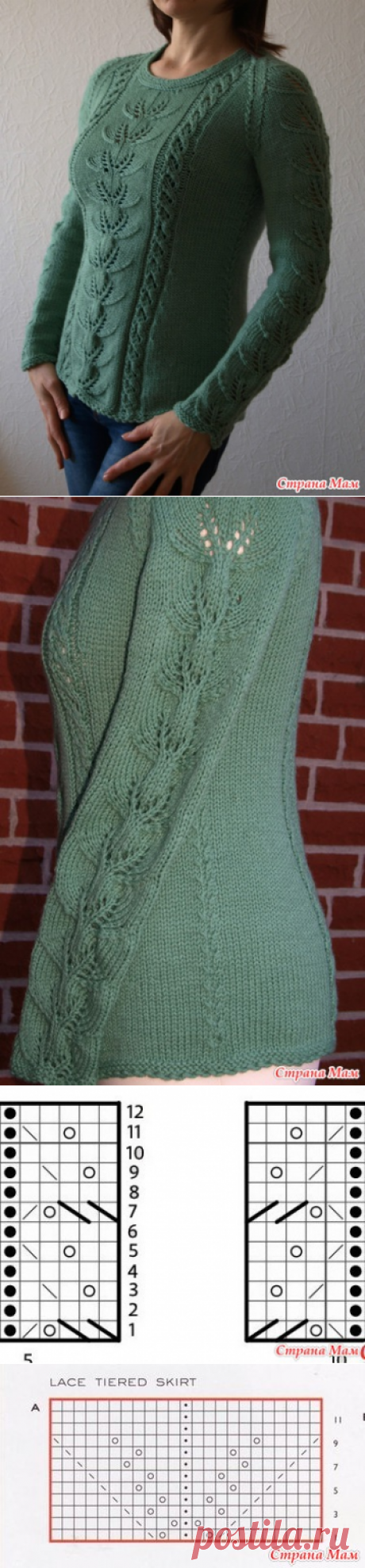 Пуловер с рисунком "Рога оленя" - Вязание - Страна Мам