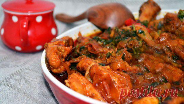 Чахохбили из курицы пошаговый  рецепт с фото