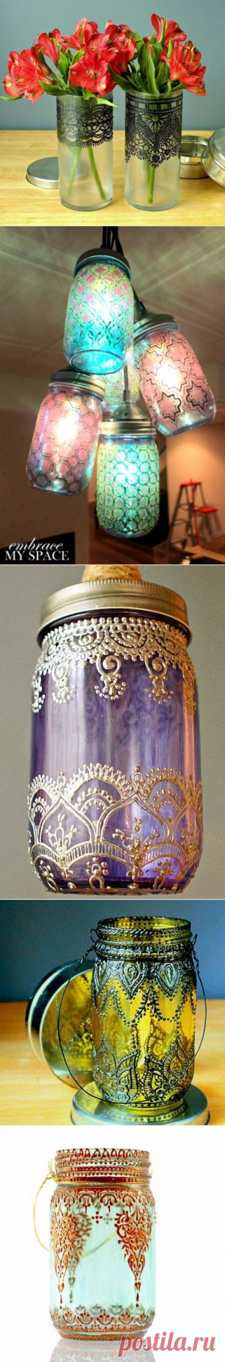 Подсвечник в восточном стиле из стеклянной банки | Ladiesvenue