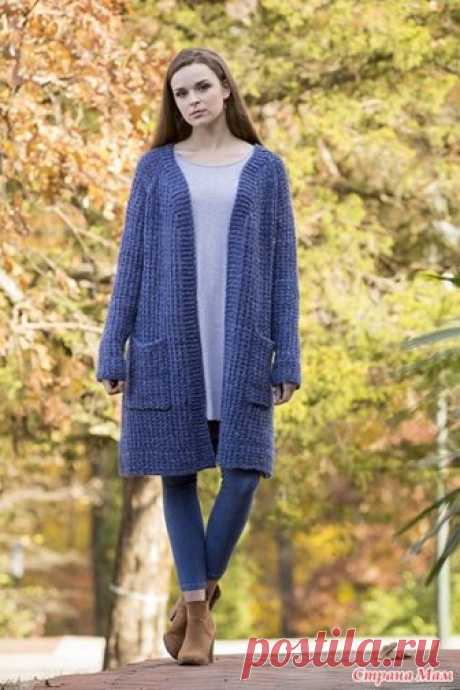 . Стильный кардиган спицами от Universal Yarn Размеры: Extra Small (Small, Medium, Large, 1X, 2X, 3X); обхват груди (готовое изделие): 383/4 (411/4, 44, 48, 52, 543/4, 571/4); длина: 341/2 (35, 351/2, 36, 361/2, 37, 371/2)
