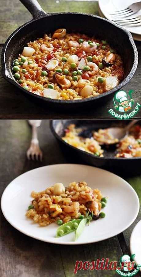 Паэлья из горсти креветок - кулинарный рецепт