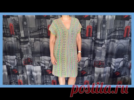Платье из двух прямоугольников. МК. Из пряжи Alize Bella Batik.
